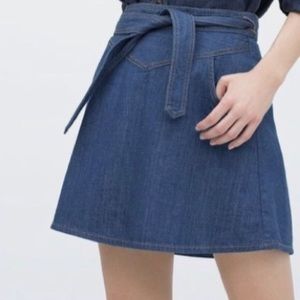 Zara Denim Mini Wrap Skirt